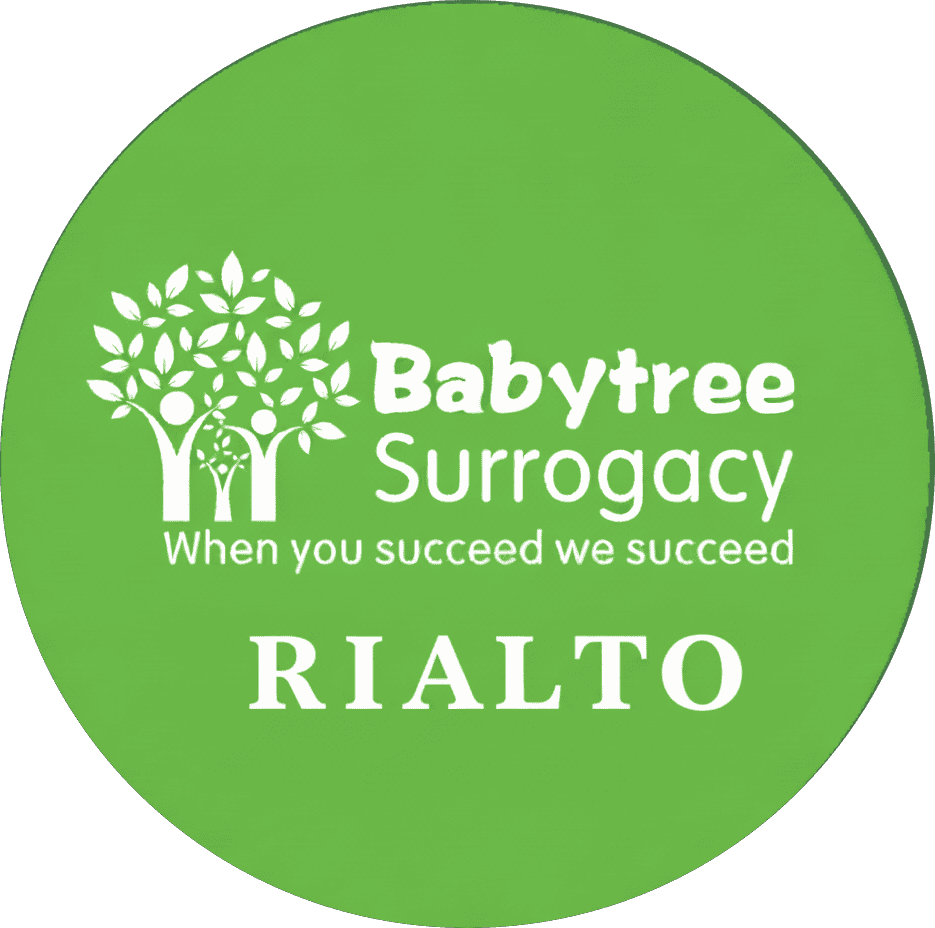 Babytree Surrogacy shows their logo and slogan about shared success, with “RIALTO” highlighted underneath. babytree Babytree Surrogacy shows their logo and slogan about shared success, with “RIALTO” highlighted underneath. babytree