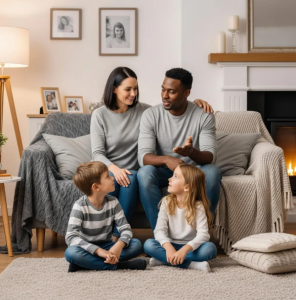 A family enjoys time together as Babytree Surrogacy helps parents explain surrogacy to kids in a loving, comfortable way. babytree