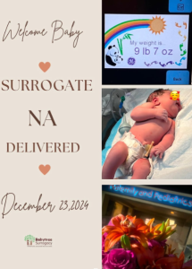 Babytree Surrogacy announces a newborn’s arrival via surrogate on December 23, 2024, celebrating the healthy birth. babytree