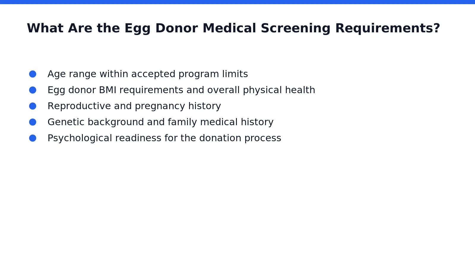 Egg donor screening and eligibility in California