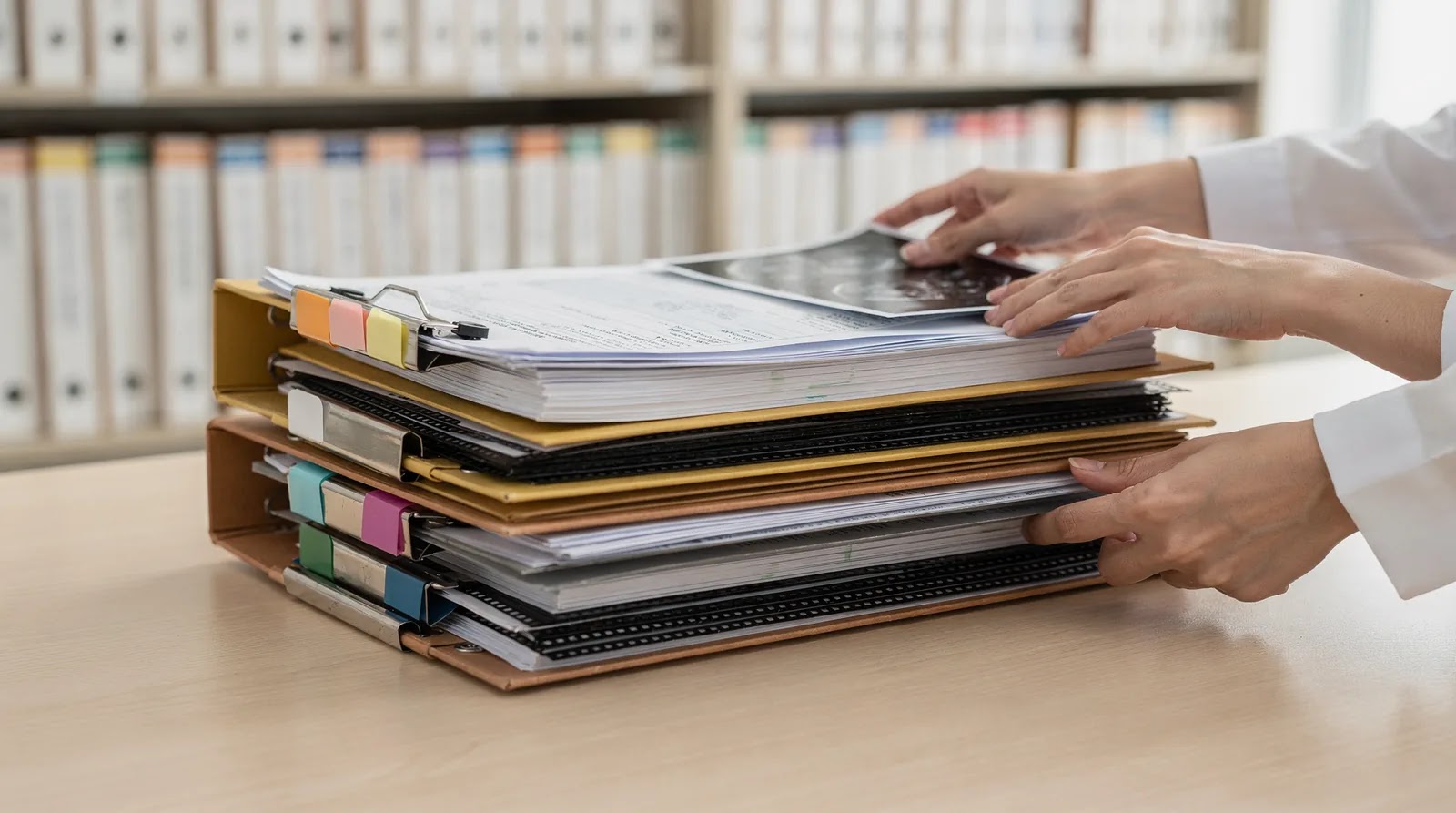 Medical records prepared for review