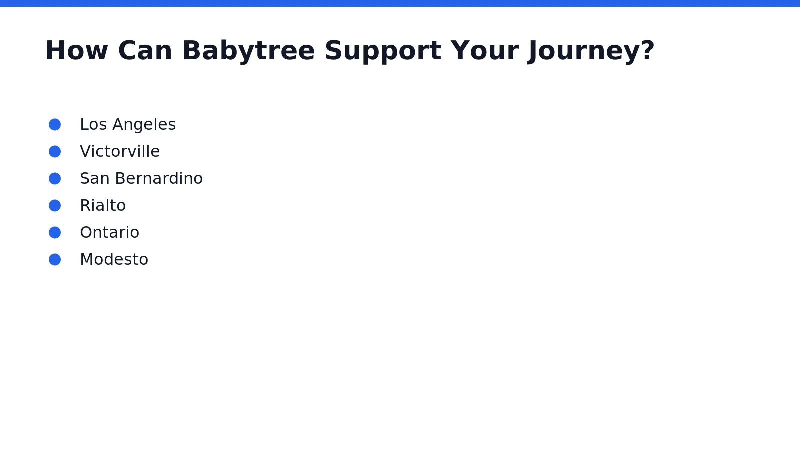 California communities served by Babytree Surrogacy