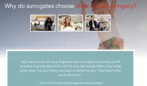 Babytree Surrogacy banner sharing a story about the happiness of helping parents meet their new baby for the first time.